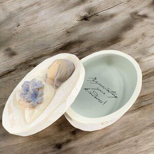 2005 Willow Tree Thank You Resin Trinket Dish W Lid Container Jewelry Holder